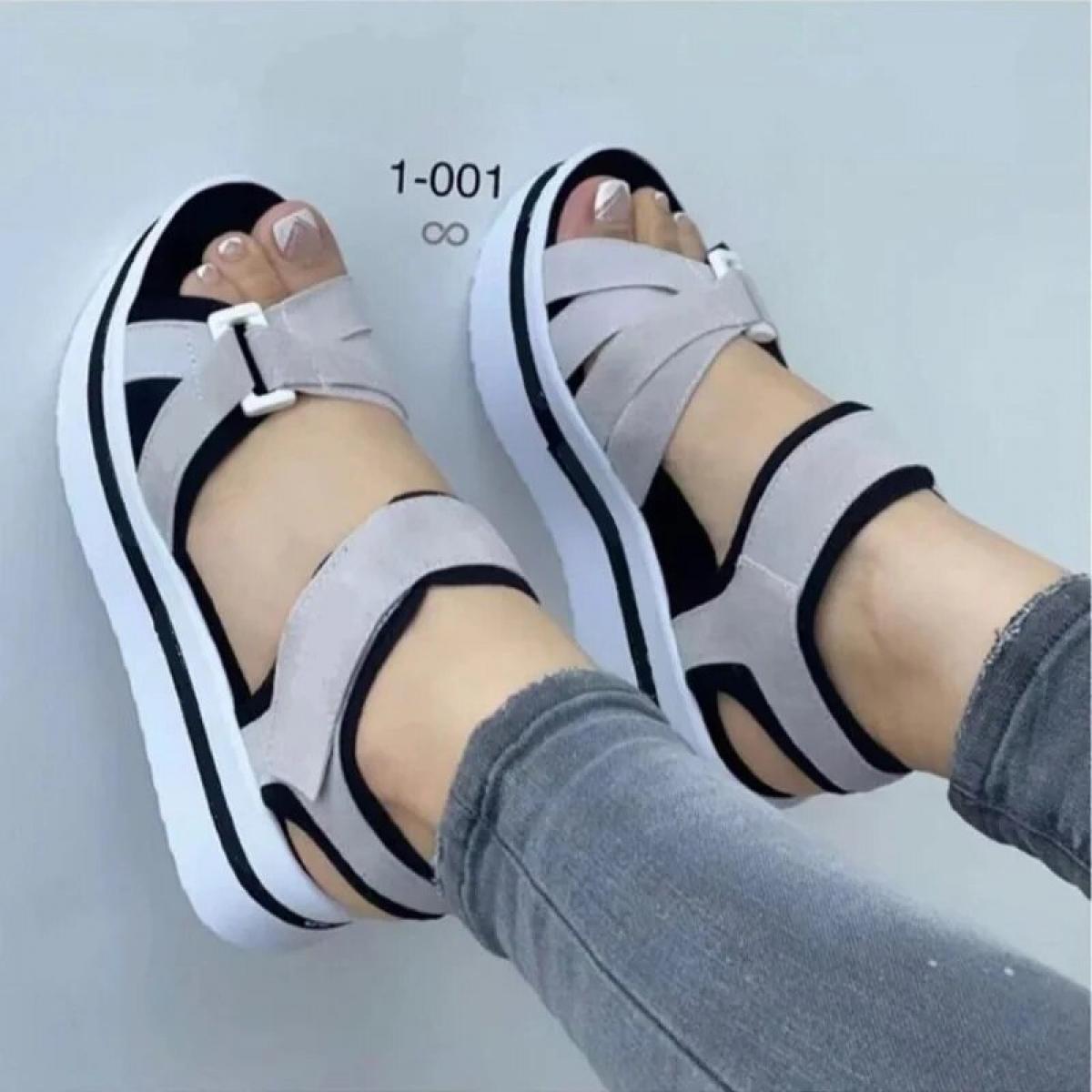2023 Spring New Spring Summer Women's Sandals Low Heel Open Toe Open Toe Women's Shoes Fashion Slotted Buckle Solid Colo