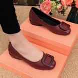 Soft Pu Leather Women's Low Heel Shoes Shallow Mouth All Match Comfortable Pumps Thick Heels Ladies Work Small Leather S