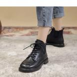 Women Booties 2022 New Autumn Winter Fashion British Style Pu Leather Women Ankle Boots Platform Shoe Lace Up Women Stre