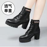 2022 Ankle Boots Female Women Shoes Autumn Winter High Heels Platform Boots British Style Footwear Ladies Outdoor Sports