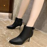 Pointed Toe Ankle Boots Women Autumn Winter Fashion Bow Zipper Botas Mujer Boots Thin Heels Ladies Shoes  New 34 35 36 3
