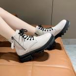 2022 New Autumn Winter Martin Boots Women Platform Black Ankle Boots For Women Short Plush British Style Shoes Zip Laceu