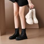 New Mid Calf Boots Women Autumn Winter Fashion Lace Up British Style Ladies Zipper Botas Mujer Boots Platform Heel Ladie