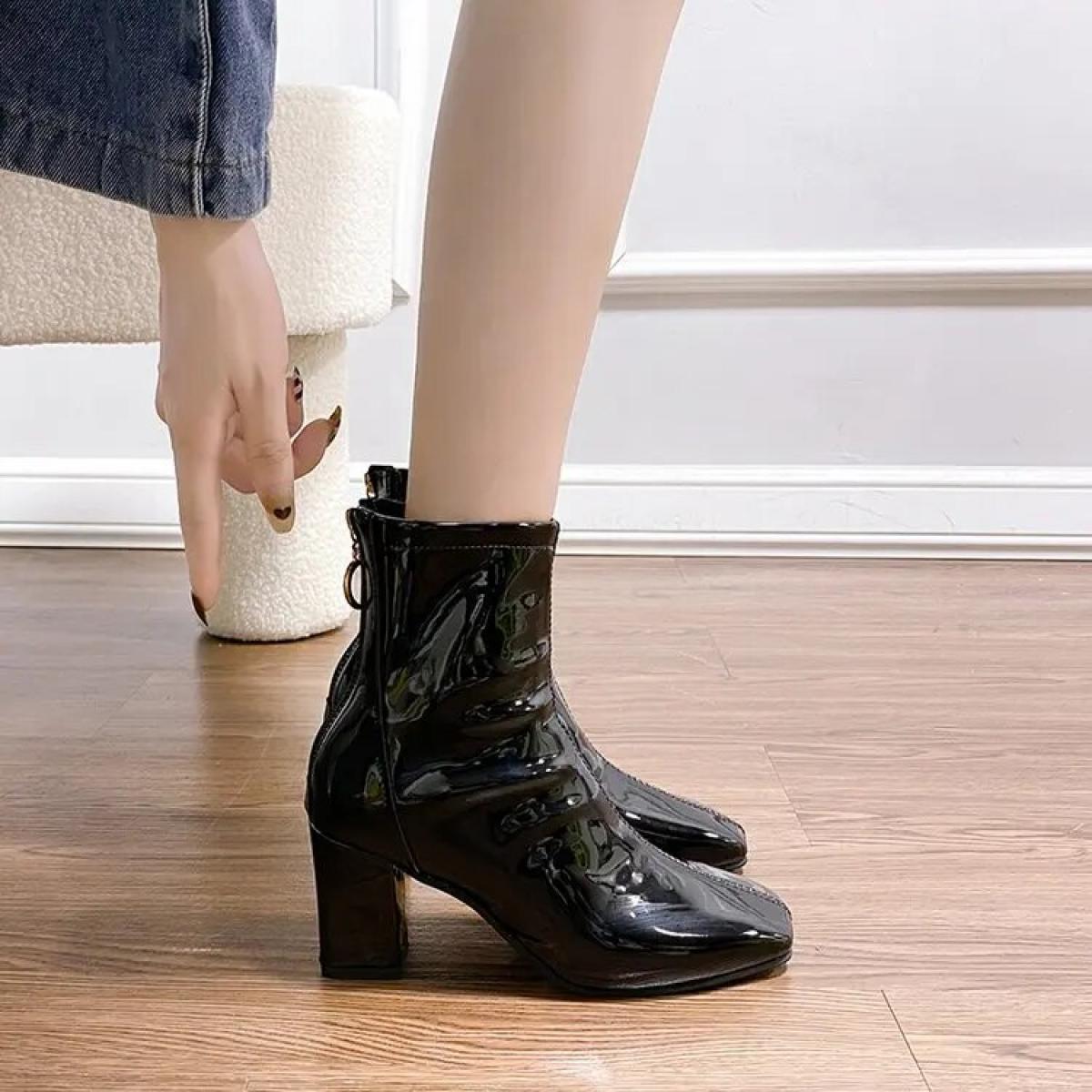 Autumn Shoes For Women Boots Ladies 2022 New High Heels Luxury Woman Boot Female Winter Wedge Clearance Offers Black Sho