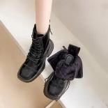 Martin Boots 2022 New Autumn Winter Women Platform Laceup Black Ankle Boots For Women Wedges Shoes Sneaker Zipper Leathe
