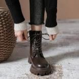 New 2022 Women Ankle Boots Autumn Winter Woman Fashion Laceup Martin Boots Ladies Zipper Botas Mujer Platform Ladies Sho