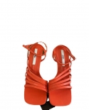 Za New Summer Square Toe Stiletto Strappy Sandals For Women Open Toe One-line Buckle Strappy High Heels For Women