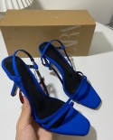 Za New Summer Square Toe Stiletto Heels, High Heels, Women's Fashion, Thin Straps, Temperament, Outer Wear Sandals, Wome