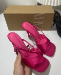 Za New Summer Square Toe Stiletto Heel Strappy High Heels Women's Fashion Single Shoes Women's Open Toe Shallow Sandals 