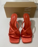 Za New Summer Square Toe Stiletto Cross Strap High Heels Women's Empty Back Open Toe Fashion Sandals Women's Single Shoe