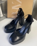Za New Summer Waterproof Platform High Heels Women's Barbie Shoes Toe-toe Shoes Thick Heel Buckle Mary Jane Women's Shoe