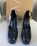 Za New Summer Waterproof Platform High Heels Women's Barbie Shoes Toe-toe Shoes Thick Heel Buckle Mary Jane Women's Shoe
