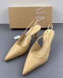 Za New Summer Pointed Toe Wine Glass Heel Strap Bag Toe Sandals For Women Stiletto Heel Shallow Slingback High Heels For