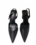 Za New Summer Pointed Toe Stiletto Heel Strap High Heels Women's Shallow Metal Fashion Slingback Sandals Women's Trendy