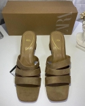 Za New Summer Square-toe Open-toe One-strap Sandals For Women With Thick Heel Roman Versatile High-heeled Shoes For Wome