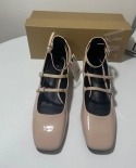Za New Summer Shallow-mouthed High-heeled Shoes For Women, Black Thick Heel, Square Toe, Versatile Back-strap Shoes For 