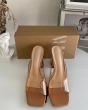 Za New Summer Square Toe Stiletto Heel Bag Toe High Heels Women's Empty Back Slingback Versatile Trendy Fashion Sandals 