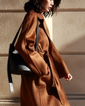 Shenghong Carefully Selected 23 Autumn And Winter New Style M Family Double-sided Water Ripple Woolen Coat Woolen Coat F