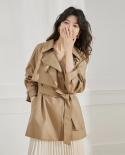 Shenghong 23 Autumn New  Design Asymmetrical Loose Casual Temperament Mid-length Windbreaker Jacket For Women 12925