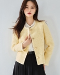 23 Autumn New Heavy Special Fancy Sequins Noble Little * Fragrant Yellow High-end Jacket Short Box Top 15408