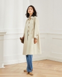 Rompevientos para mujer 23 otoño nuevo estilo suelto y delgado alto y delgado Casual y versátil abrigo de longitud media 13536