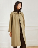 Windbreaker Women's 23 Autumn New  Style Loose And Slim Tall And Thin Casual And Versatile Mid-length Coat 13536