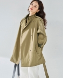23 Autumn New Not Easy To Wrinkle Leather Commuting Casual Handsome Drape Stand Collar Short Windbreaker Jacket Women 23