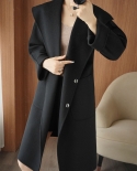 Outono e inverno novo casaco de lã dupla face para mulheres lapela solta emagrecimento lã pequeno casaco de lã perfumado