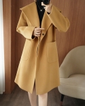 Autumn And Winter New Double-sided Woolen Coat For Women Commuting Lapel Loose Slimming Wool Small Fragrant Woolen Coat 
