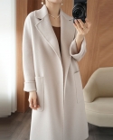 Autumn And Winter New Double-sided Woolen Coat For Women Commuting Loose Suit Collar Tie Small Fragrant Style Woolen Coa