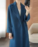 Autumn And Winter New Double-sided Woolen Coat For Women Commuting Loose Suit Collar Tie Small Fragrant Style Woolen Coa