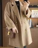 New Autumn And Winter Double-sided Woolen Coat For Women,  Style Double-breasted Suit Collar, Small Fragrant Style Woole
