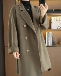 New Autumn And Winter Double-sided Woolen Coat For Women,  Style Double-breasted Suit Collar, Small Fragrant Style Woole