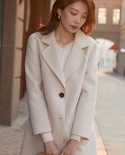 New Autumn And Winter Double-sided Woolen Coat For Women Commuting Slim Fit Suit Collar Small Fragrant Style Woolen Coat