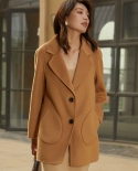 New Autumn And Winter Double-sided Woolen Coat For Women Commuting Slim Fit Suit Collar Small Fragrant Style Woolen Coat