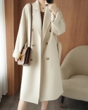 Autumn And Winter New Double-sided Woolen Coat Women's Mid-length Temperament Commuting Double-breasted Loose Woolen Coa
