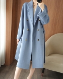 Autumn And Winter New Double-sided Woolen Coat Women's Mid-length Temperament Commuting Double-breasted Loose Woolen Coa