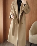 Double-sided Wool Coat Women's Mid-length Commuting Temperament Loose Double-breasted Autumn And Winter New Woolen Coat