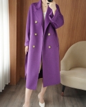 Double-sided Wool Coat Women's Mid-length Commuting Temperament Loose Double-breasted Autumn And Winter New Woolen Coat