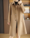 Double-sided Wool Coat For Women, Mid-length Autumn And Winter New Commuter Doll Style Slim Slim Wool Coat