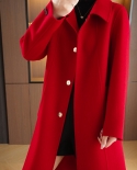 Double-sided Wool Coat For Women, Mid-length Autumn And Winter New Commuter Doll Style Slim Slim Wool Coat