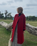 Autumn And Winter New Double-sided Woolen Coat Women's Mid-length Commuting Loose Back Slit Solid Color Woolen Coat