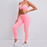 Seamless Yoga Sets Sports Fitness Hip Lifting Nude Feel Pants Cross Beauty Back Bra Suits Workout Gym Leggings Set For W