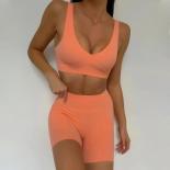 Seamless Yoga Sets Sports Fitness High Waist Hip Lifting Shorts Beauty Back Bra Suits Workout Clothes Gym Leggings Set F