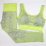Seamless Snakeskin Yoga Sets Legging Fitness Suits 2 Pieces Sports Bras And Pants Gym Wear Running Wokout Clothes For Wo