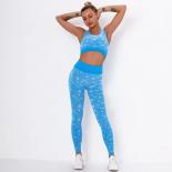 Seamless Yoga Set Sports Fitness High Waist Hip Raise Pants Hollowout Yoga Bra Suits Workout Clothes Gym Leggings Set Fo