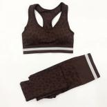 Seamless Yoga Set Sports Fitness High Waist Hip Raise Trousers Tight Sports Bra Suits Workout Clothes Gym Leggings Set F