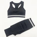 Seamless Yoga Set Sports Fitness High Waist Hip Raise Trousers Tight Sports Bra Suits Workout Clothes Gym Leggings Set F