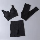 2/3pcs Seamless Yoga Sets Sports Fitness High Waist Hiplifting Pants Sports Bra Suit Workout Clothes Gym Leggings Set Fo