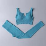 2/3pcs Seamless Yoga Sets Sports Fitness High Waist Hiplifting Pants Sports Bra Suit Workout Clothes Gym Leggings Set Fo